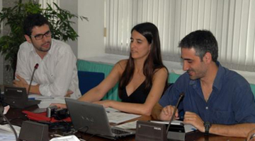 The Argentine Technical Mission in PCAARRD. (From left to right) Engr. Esteban Sampietro, coordinator of the Federal System for the Fiscalization of Agrochemicals and Biological Products; Engr. Daniel Mazzarella, technical consultant at the Office of Agrochemicals and Biological Products; and Sabina Zazo, communication expert at the Office of Hygiene and Safety Products of Vegetable Origin and Feeds of SENASA. (Photo by Victor V. Oro, S&T Media Service)