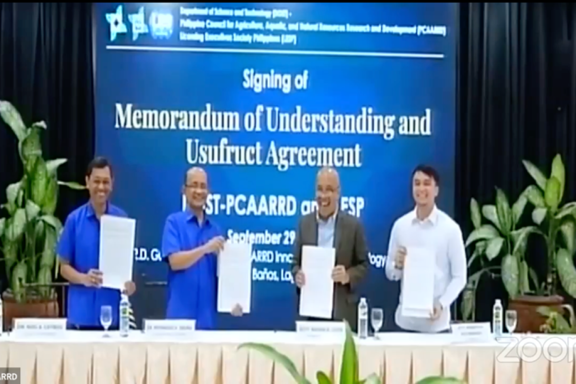 Licensing Executives Society Philippines signs with DOST-PCAARRD