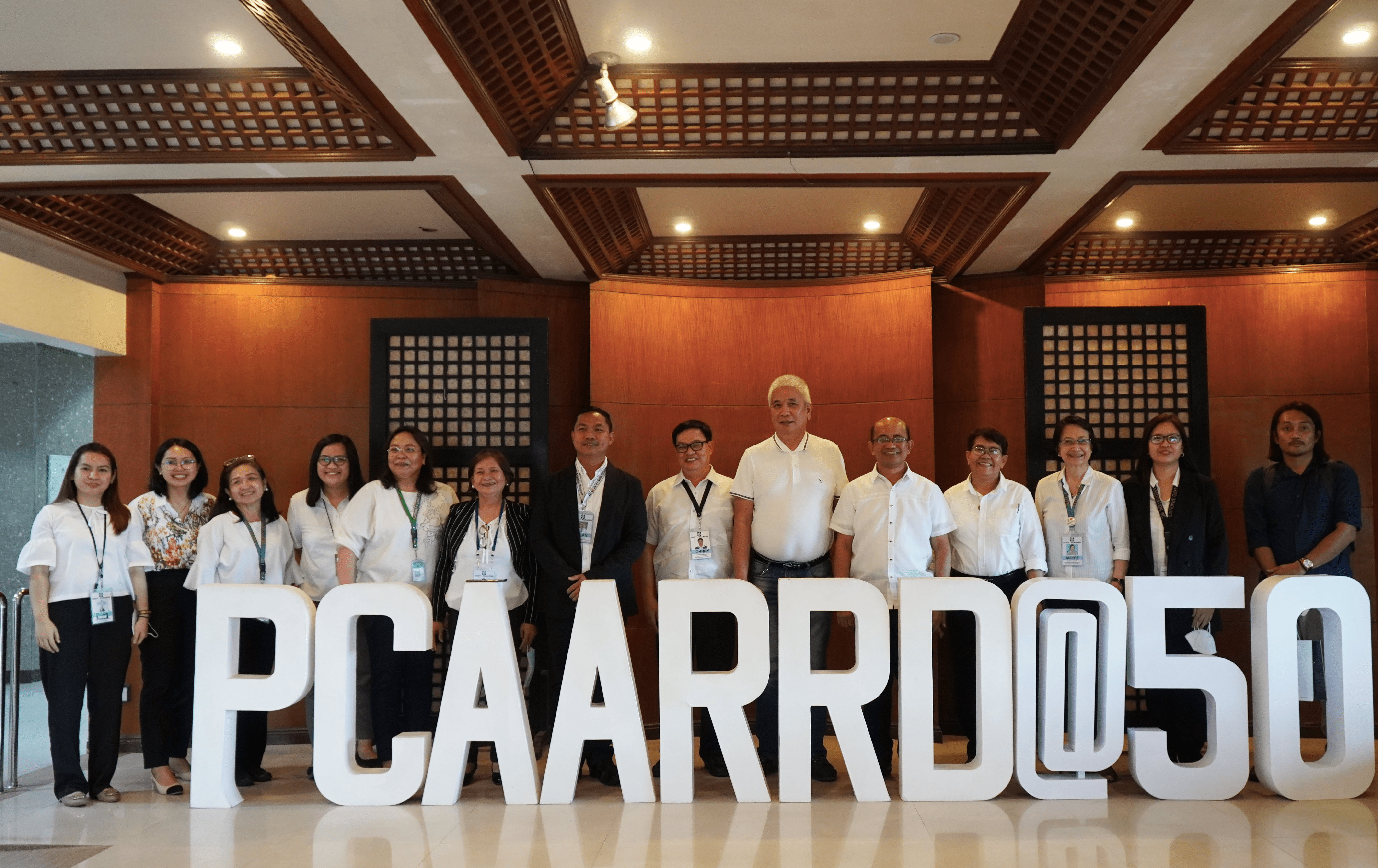 Delegates from PCA and DOST-PCAARRD executives and staff during PCA’s courtesy visit at the DOST-PCAARRD headquarters. (Image credit: Crops Research Division, DOST-PCAARRD)