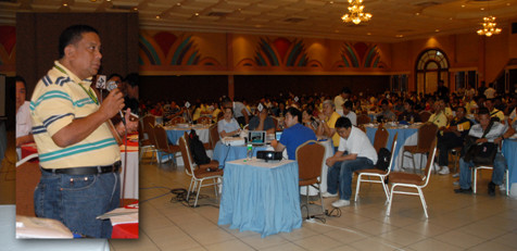 PCAARRD Session. LRD Director Edwin C. Villar  welcomes the participants to the session on goat technologies.